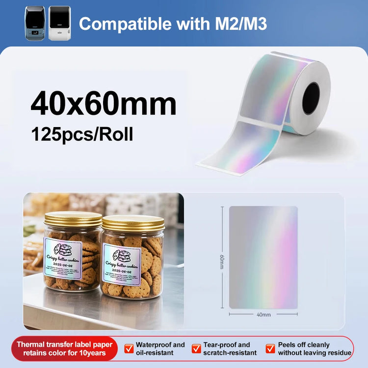 M2 Niimbot Portable Thermal Transfer Label Printer Multi-function Sticker Label Maker Machine for Office Clothes Tag Power Cable