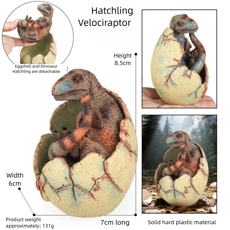 Realistic Hatching Dinosaur Egg Model T-Rex Spinosaurus Velociraptor Pterosaur Figurine Statue Home Decor Collection Ornaments