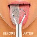 Portable Single‑Layer Stainless Steel Tongue Scraper, Reusable Oral Tongue Cleaner for Tongue Coating Removal and Fresh Breath