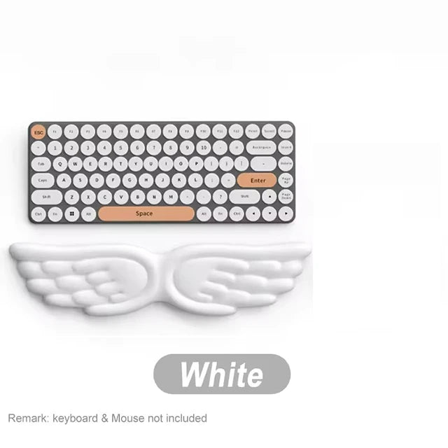 Angel Wing Wrist Rest Set of 2, Cloud Keyboard Mouse Wrist Support Ergonomic Memory Foam Cushion Hand Support Computer Palm Rest