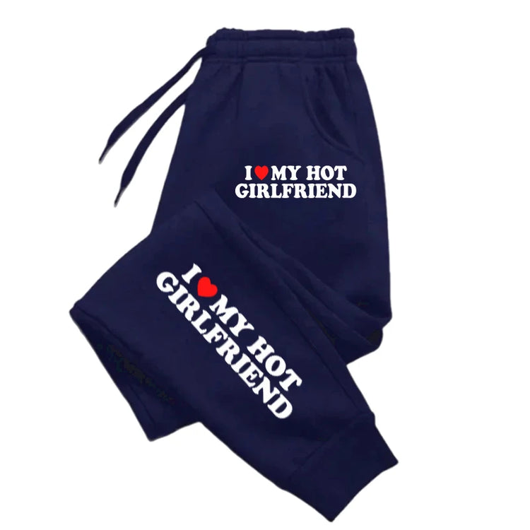 I Love My Hot Girlfriend Printing  Sweatpant Creative Fleece Sportpants Female Autumn Fashion Sweatpants For Women Sportswear