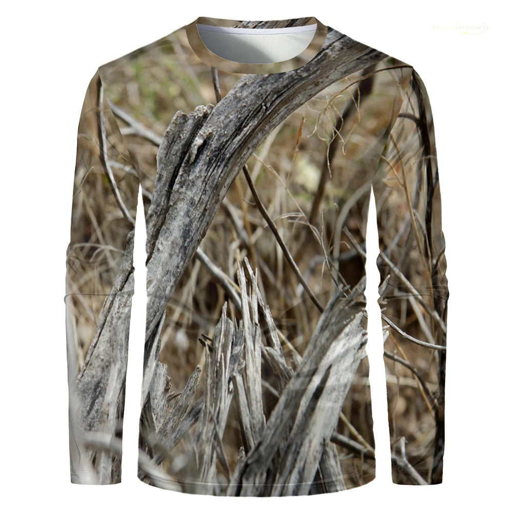 Summer Men's T-Shirt Camouflage Hunting T Shirt 3D Print Men's Clothing Long Sleeve Tops Man T Shirt Casual Clothes Men T-Shirt