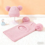 1pc/2pcs Winter children's hooded one-piece hat,equipped with ear and neck protection devices,for warmth.Double ball knitted cap