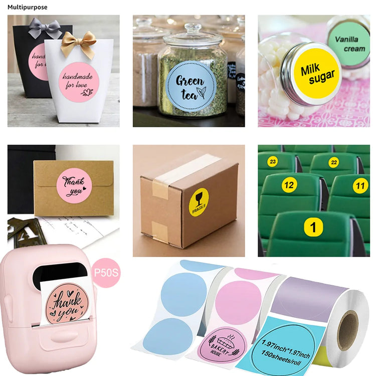 Marklife Thermal Label Printer P50 Bluetooth Sticker Printer Waterproof Tear-Resistant Stickers For Gift/Diy Creative/Marking
