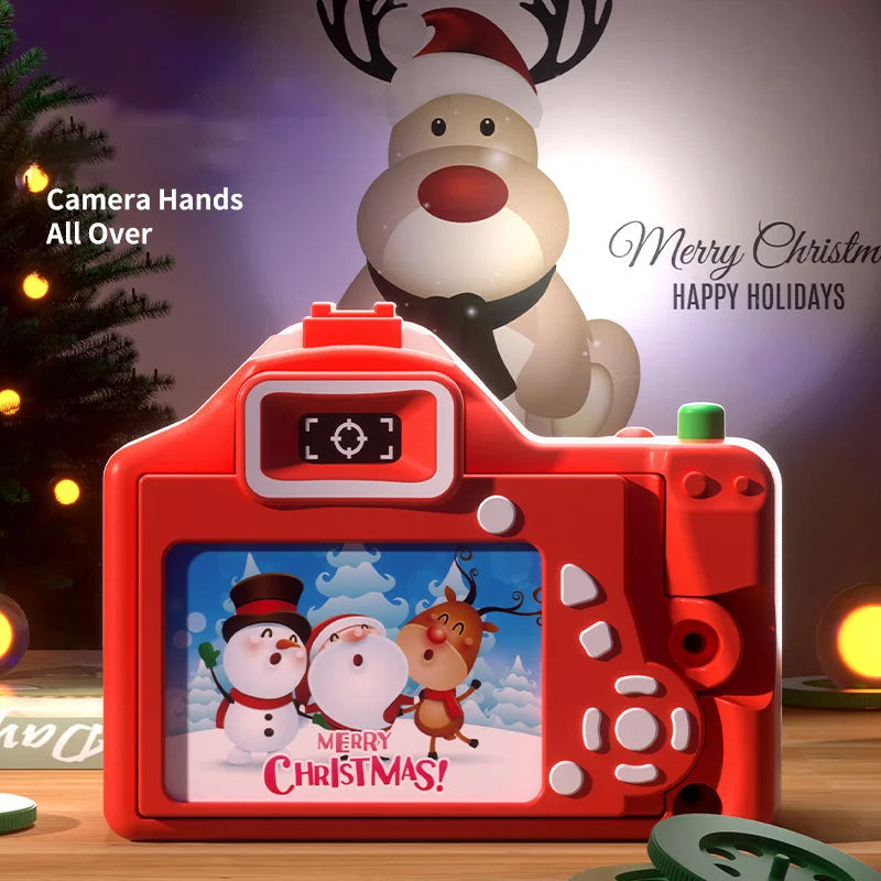 Christmas Projection Camera Flashlight Projection Lamp New Atmosphere Lamp Arrangement Sound Light Emitting Children'S Toys