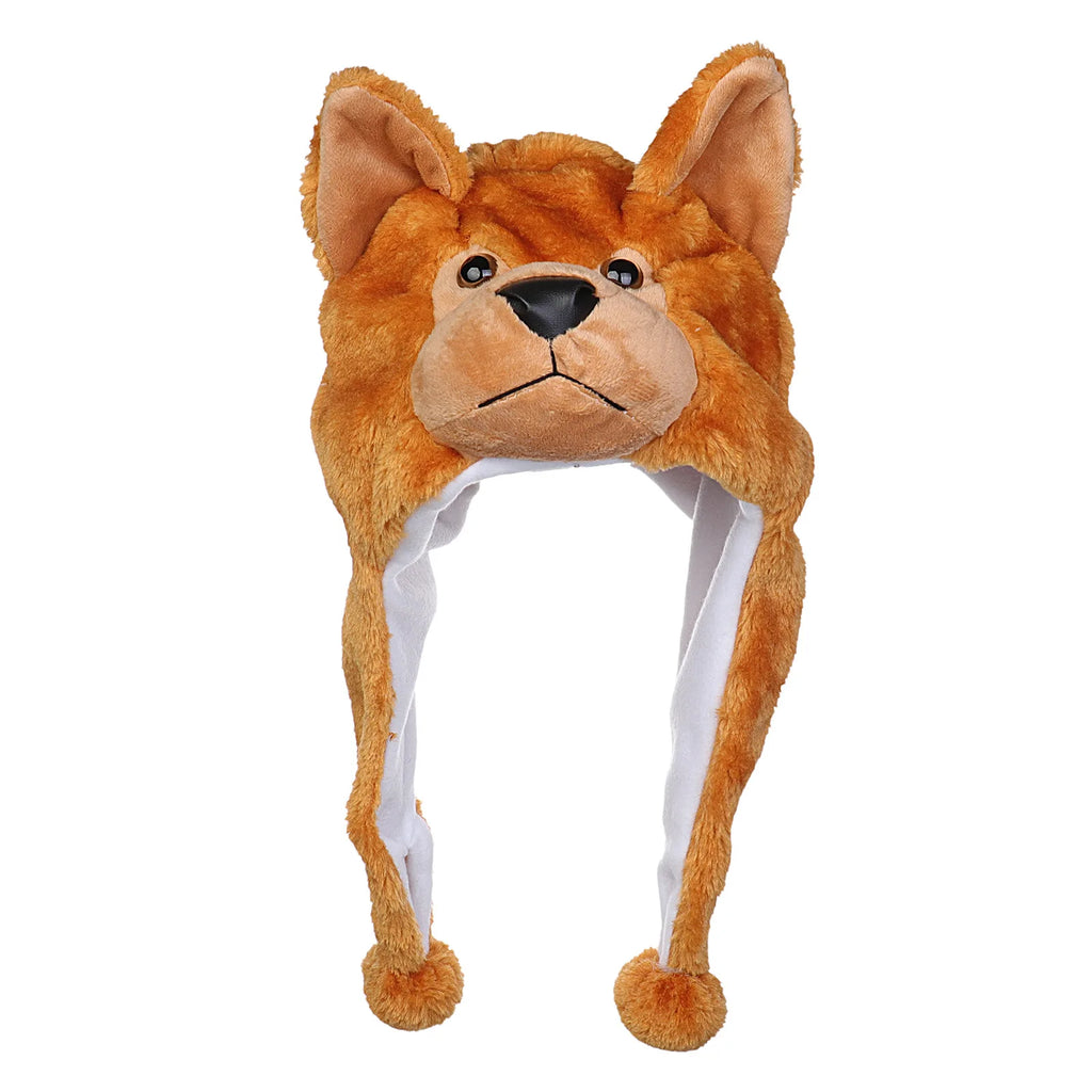 Fashionable Children's Winter Hat Plush Tiger Head Design Scarf Neck Protection Halloween Performance Cap Kids Warm Cozy Hat