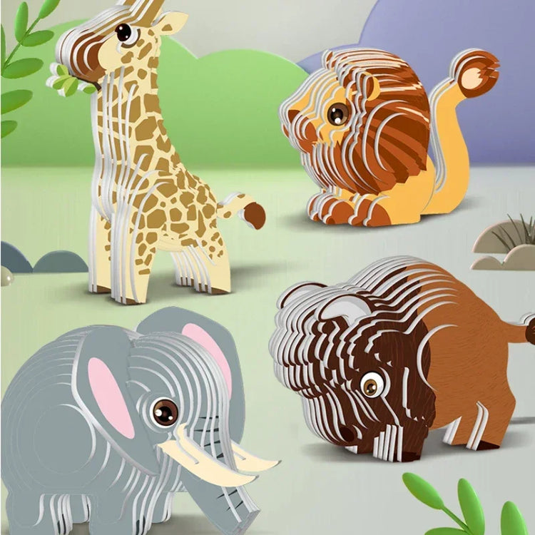 3D Jigsaw Puzzles for Kids Jurassic World Dinosaur Educational Toys Paper Animal Puzzle Cartoon Model Toys Children's Day Gift