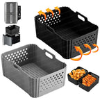 Air Fryer Mold for Ninja Double Stack XL SL400 SL401 AF400 Reusable Silicone Baking Tray for 7.6L-9.5L Deep Fryer Accessories
