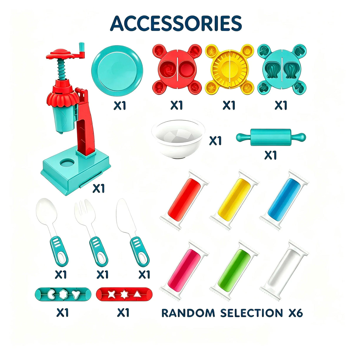Play Dough Set Hand-Crank Mini Ice Cream Maker Modeling DIY Mold Color Clay Playset Toys for Kid