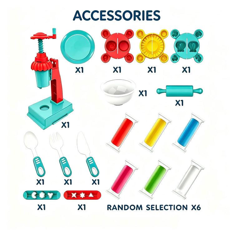 Play Dough Set Hand-Crank Mini Ice Cream Maker Modeling DIY Mold Color Clay Playset Toys for Kid