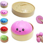 Simulation Glowing Dumpling Slow Rebound Stress Ball Soft Fidget Toy Stress Relief Decor For Home Office Birthday Gift