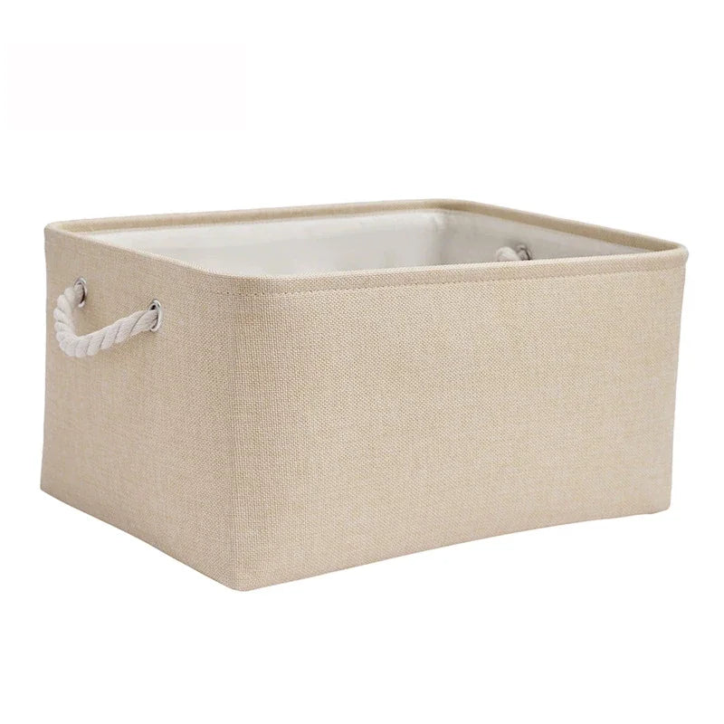 Foldable Storage Basket with Handle Rectangular Desktop Storage Box Home Supplies Underwear Socks Baby Toys Storage Bag