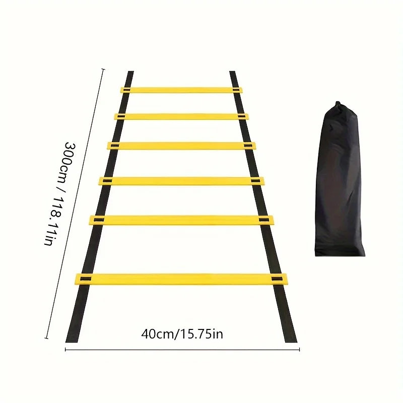 Agility Ladder Set 2-10M Speed Training Ladder with Carry Bag for Soccer Football Footwork Coordination Fitness Drills Home Gym