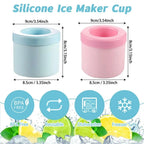 Portable Round Silicone Freezer Ice Making Bucket Mold Easy Release Fast Freeze Homemade Ice Cube Container Space Saving Tool