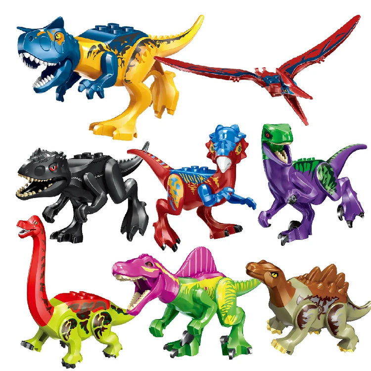 Jurassic Dinosaurs Spinosaurus Brick Figure Multiple Color Versions Articulated Limbs Collectible Dinosaur Toy Educational Toy