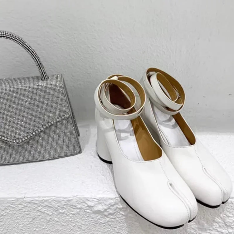 Luxury Brand Designer Tabi Split toe Ankle Boots Women Genuine Leather Chunky Round Heel Short Boots 2024 Autumn Winter Shoes