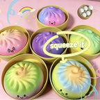 Glitter Dumplings Stress Relief Toy Bun Squishy Toy Fidget Premium Soft Slow Resilience Stress Relief Sensory Squeeze Toy