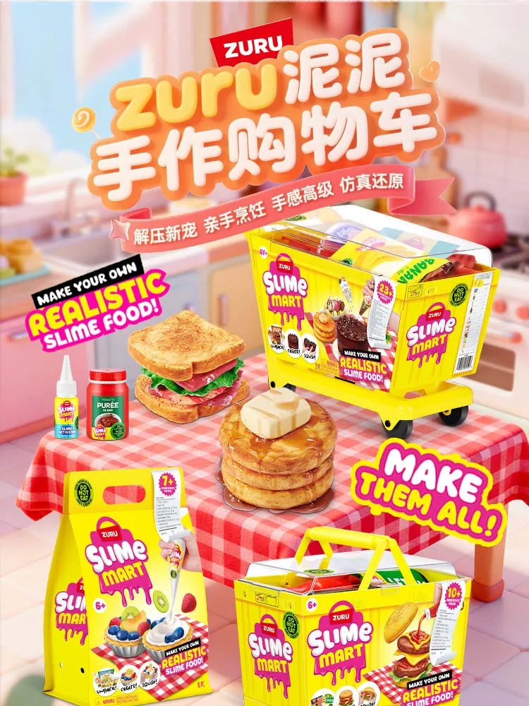 Zuru Slime Mart Diy Realistic Slime Food Fake Dessert Pretend Play Craft Kit With Pancake Cake Hamburger Ice Cream For Hobbyists