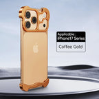 Irregular Metal Bumper Phone Case For iPhone Air 13 14 15 16 17 18 Pro Max Plus Lens Film Protect Bare Aluminum Shockproof Cover