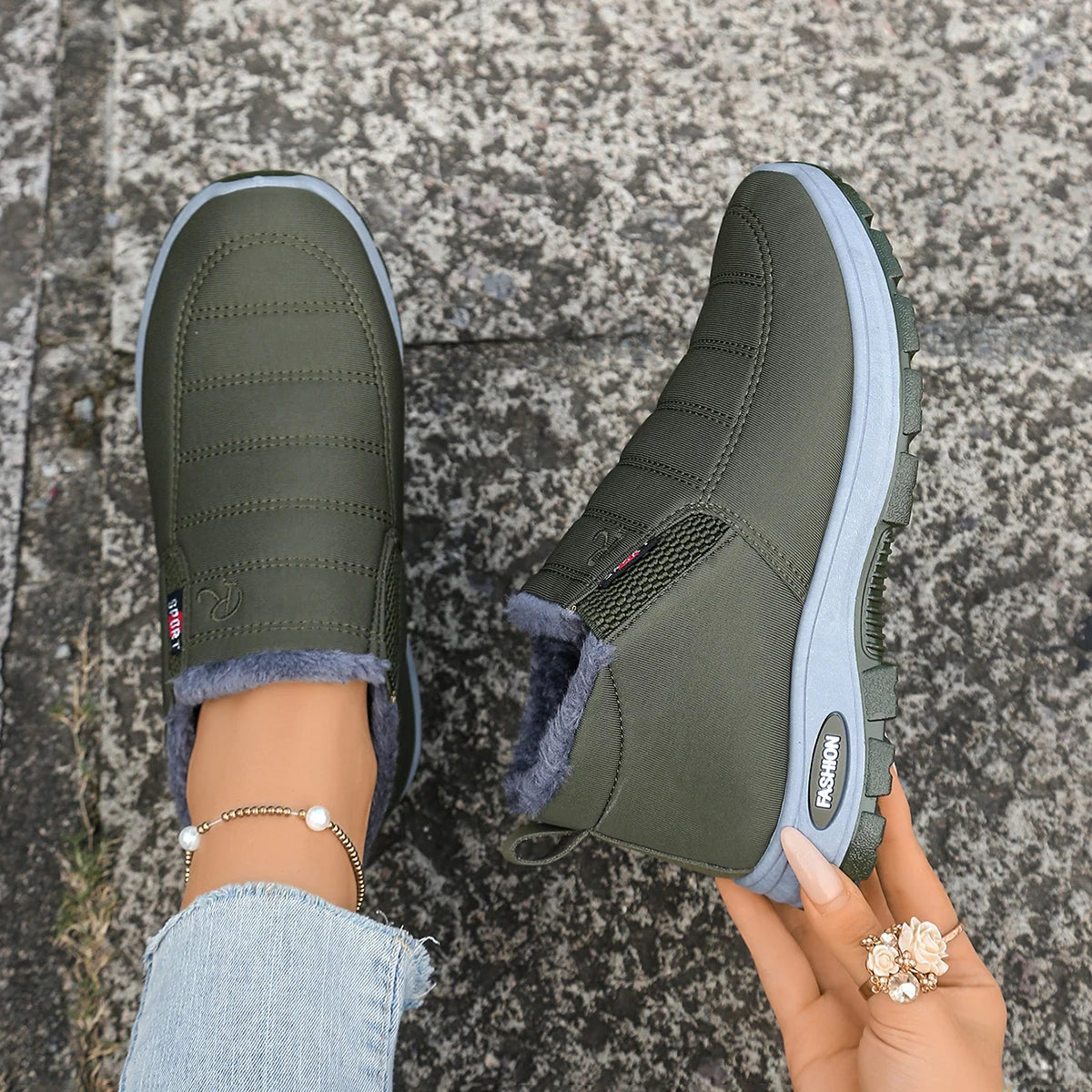 Couple Shoes, Men's and Women's Casual Shoes, Warm, Fleece, Thickened, Anti-Slip, lightweight Snow Boots with Free Shipping