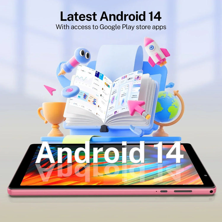 Latest Android 14 Tablet, 10-inch Tablet, Quad-core Processor, 5G WiFi, 4GB ROM + 32GB RAM, 1280*800 Resolution, 6000mAh Battery