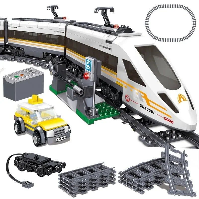 City Power High-speed Railway Fuxing Hexie Electric Locomotive Train Building Blocks Toys for Children Technical Bricks Kids