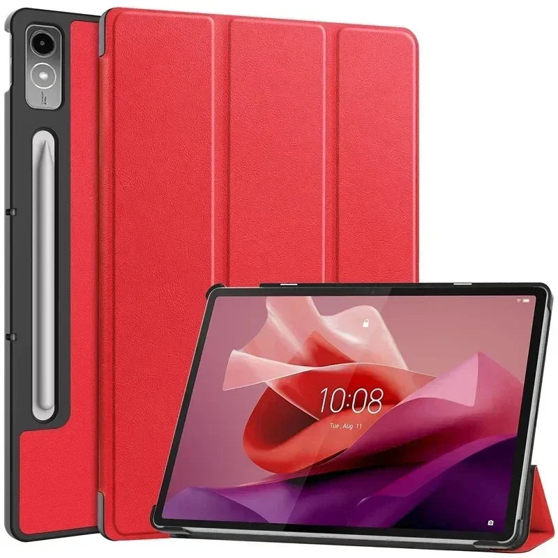 For Lenovo tab P12 12.7 2023 Case Magnetic Tri-Folding PU Leather Stand Tablet Cover for Xiaoxin Pad Pro 12.7 12 7 inch TB371FC