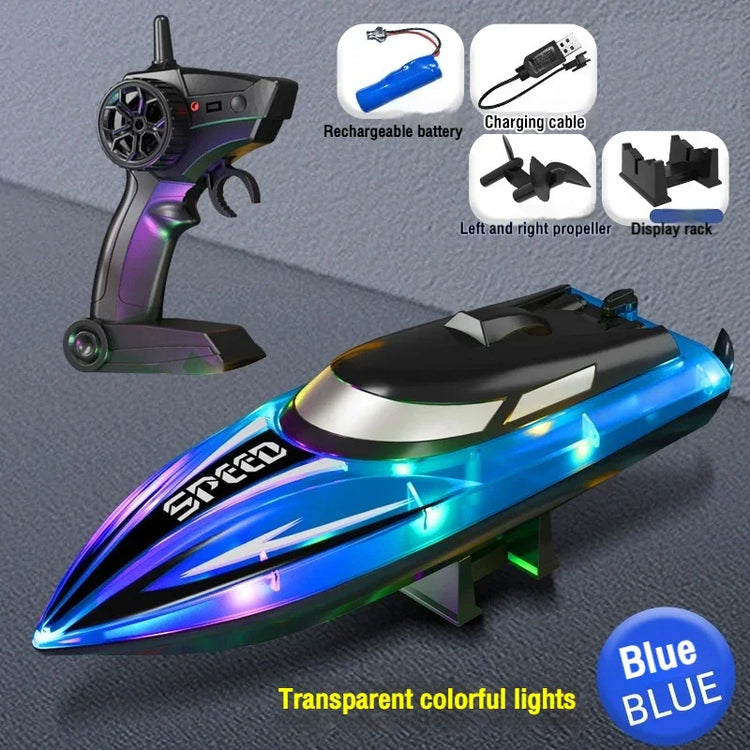 2.4G RC Boats Remote Control Speedboat Water Toy Electric Yacht Boat Double Propeller High Speed RC Ship Children Toys Xmas Gift