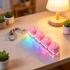 NEW LED Keyboard Keychain Fidget Toys Crystal Clicker Sensory Toy for Stress Relief Keyboard Keychain Fidget Toy for Adults Kids