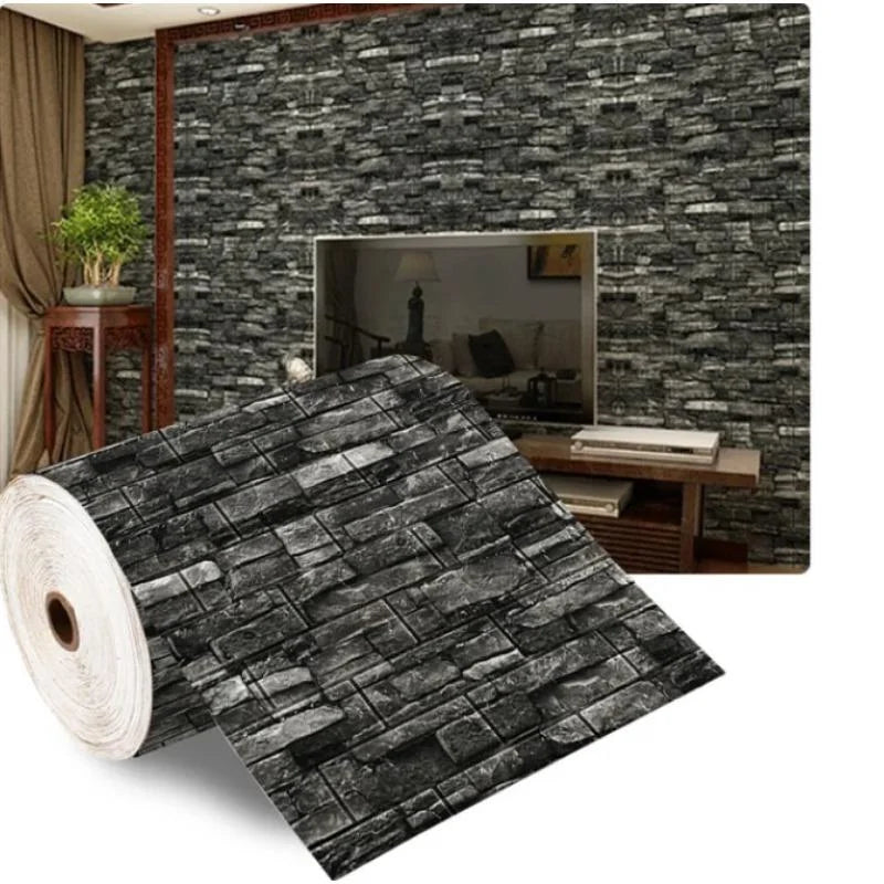 Decorative Waterproof and Moisture-Proof Self-Adhesive Wallpaper Retro Style Home Decor Bedroom Living Room Background Wall