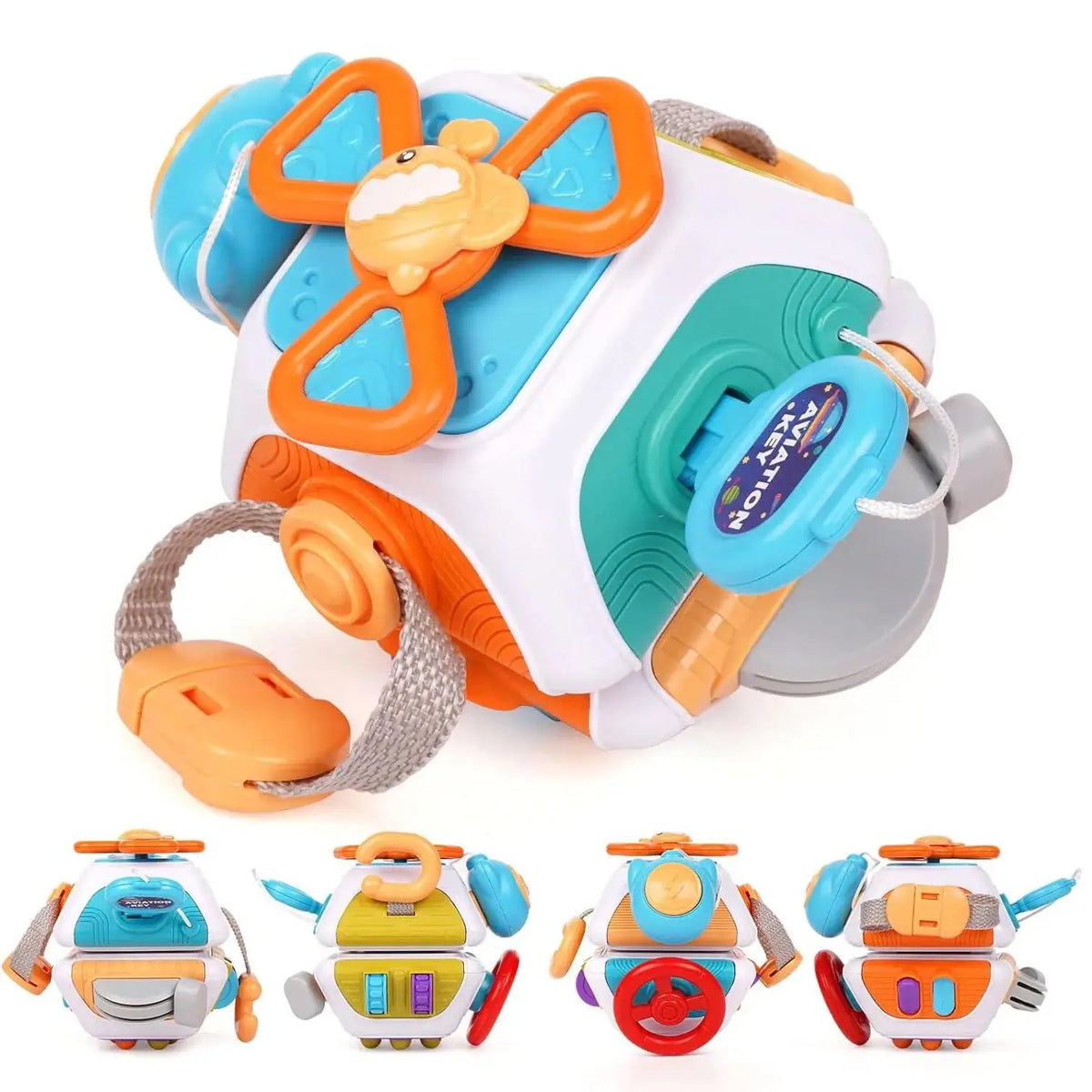 6-in-1 Baby Busy Board Montessori Fidget Sensory Cube for Toddlers & Infants, Educational Learning Toy Develop Fine Motor Skills