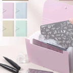 Macaron High-Aesthetic Multi-Layer Accordion File Folder Compact Portable Nail Art Organizer For Nail Stamping Plate Storage