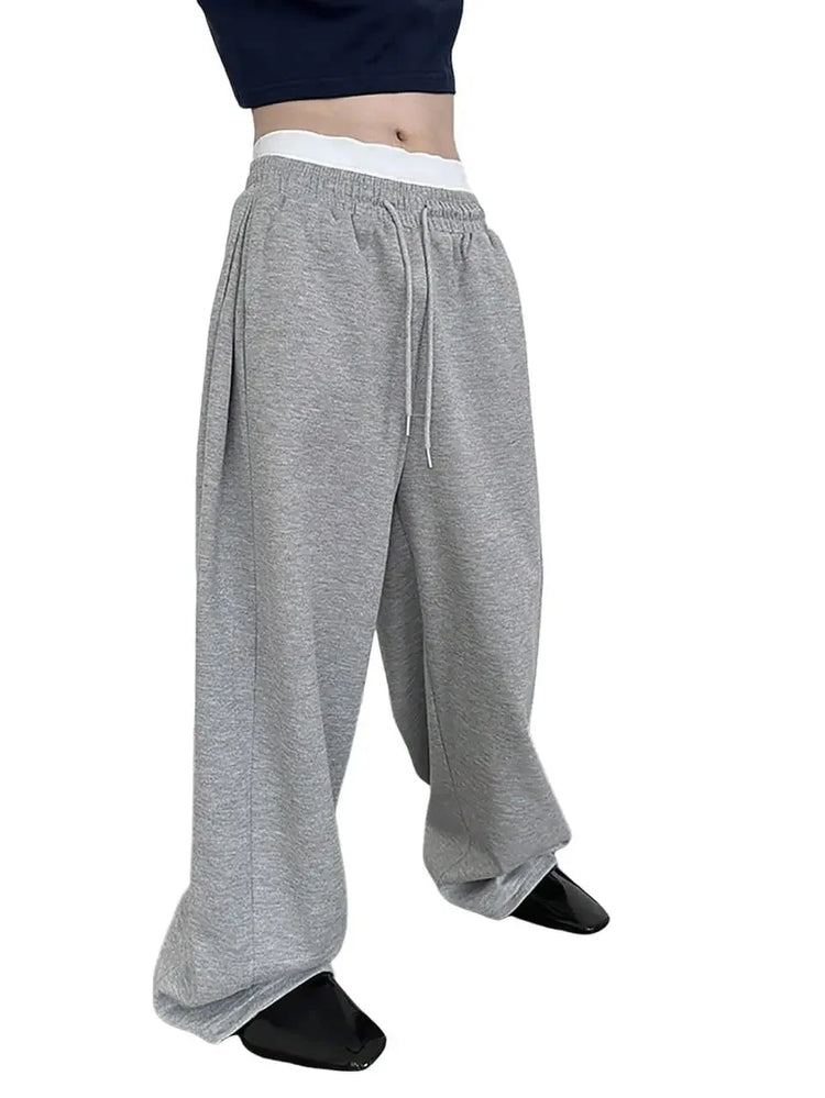 2026 American Heavyweight Sports Sweatpants for Men in The Summer of 2025, New Straight-leg Casual Wide-leg Long Pants