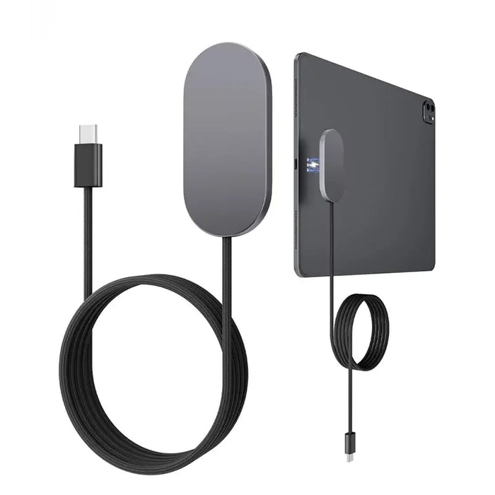 28W Aluminum Magnetic Wireless Charger for iPad Pro/Air Fast Charging Comes with 5.58ft USB-C Cable Smart ipad Charger