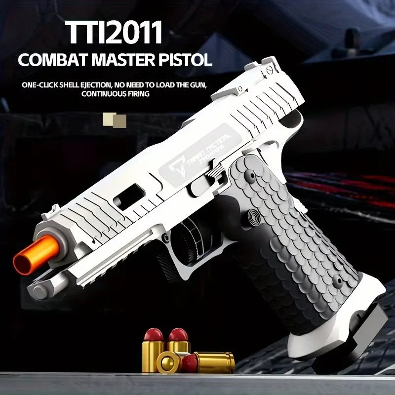 M92 2011 Toy Gun Education Pistol Model Continuous Shell Throwing Soft Bullet Launcher Outdoor Shoot Games for Children Gift