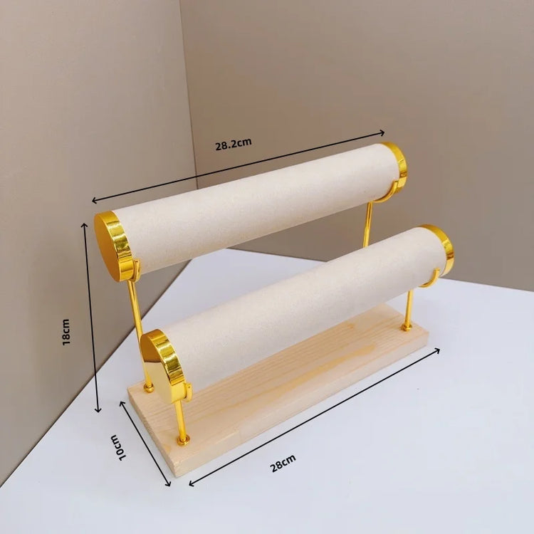 Detachable Bracelet Holder Jewelry Storage Stand with Wooden Tray Jewelry Holder for Jewelry Display