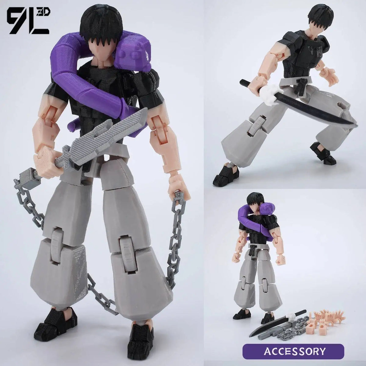 9L3D Printed Anime Jujutsu Kaisen Sukuna Yuji Yuta Satoru Gojo Lucky Dummy 13 Movable Shapeshift Action Figures Mannequin Toys
