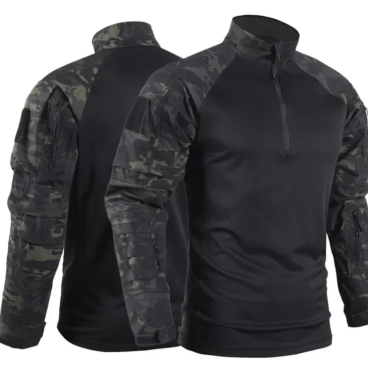Autumn Tactical Shirt Men Field Training Clothes Breathable Long Sleeve Top Wear-Resistant Outdoor Training Hiking Hunting Shirt