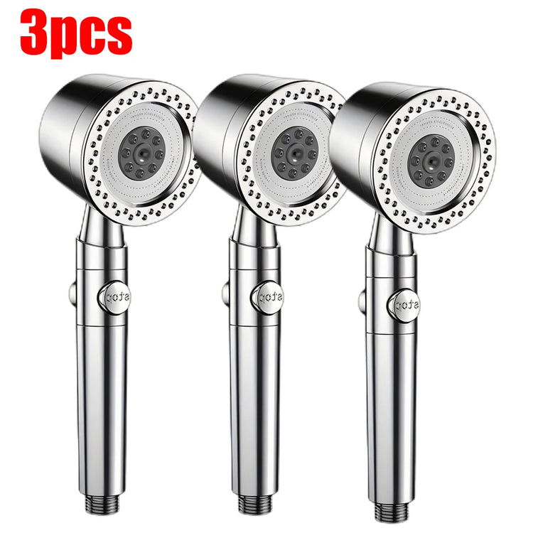 5 Modes Spray Water Saving Shower Head ABS Handheld Spa Showerheads Large Flow Portable Bathroom Filter Shower Faucet Nozzle Set
