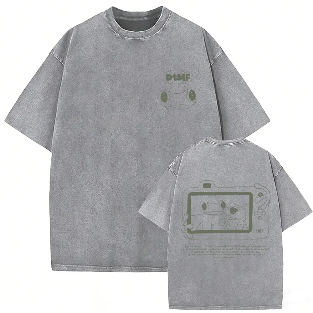 Rapper Bad Bunny Vintage Washed T Shirts Fans Gift Debi Tirar Mas Fotos DTMF Merch T-shirt Men's Women Hip Hop Fashion T-shirts