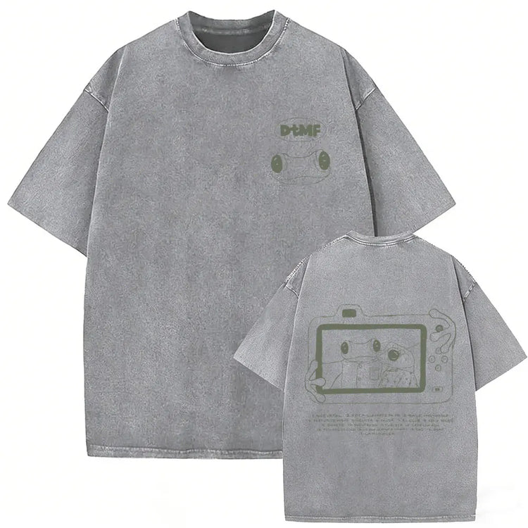 Rapper Bad Bunny Vintage Washed T Shirts Fans Gift Debi Tirar Mas Fotos DTMF Merch T-shirt Men's Women Hip Hop Fashion T-shirts