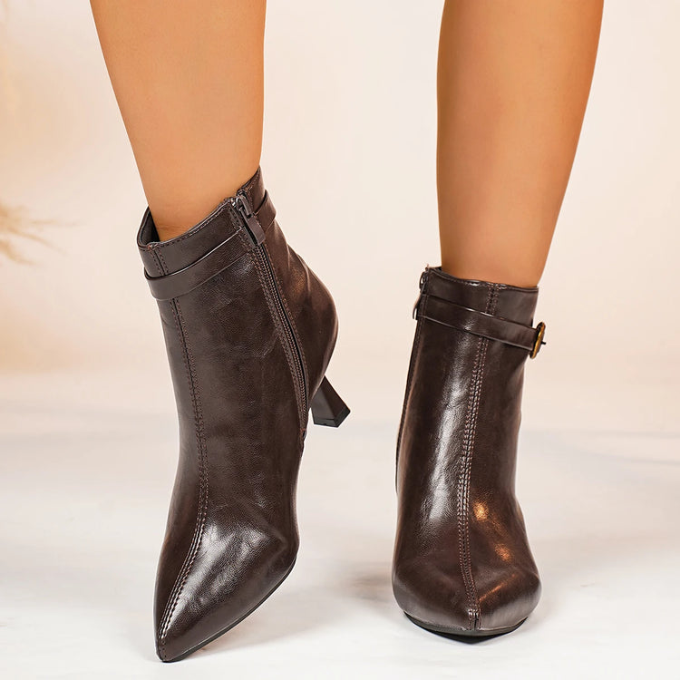 Spring Autumn Women's Plus Size Solid Color High Quality Stiletto Boots 2026 New Pointy Elegant Side Zipper Design Fashion Boots