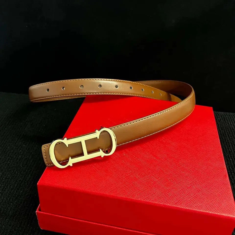 New Thin 2.5cm Women Belt Designer ladies Reversible Leather Belts for women Female Belt for Jeans women dress belts