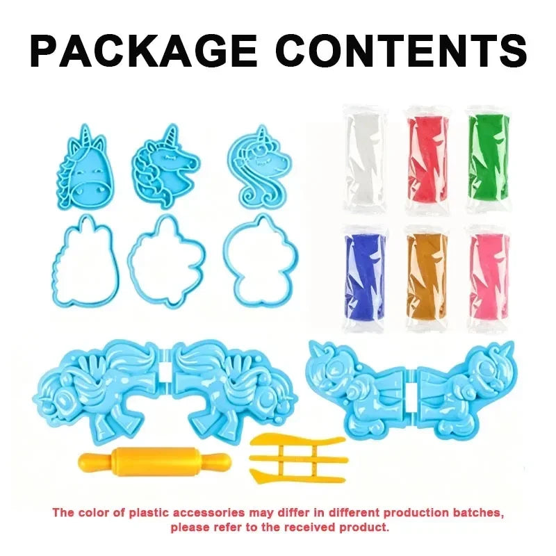 Non-Toxic Color Dough Set Wheat Based Modeling Clay Toys with Molds DIY Unicorn Marine Life Plasticine Craft Kit Educational Toy