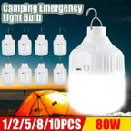 1-10PCS USB Rechargeable LED Camping Light Waterproof Portable High Power Outdoor Lantern for Hiking BBQ Emergency Hunting
