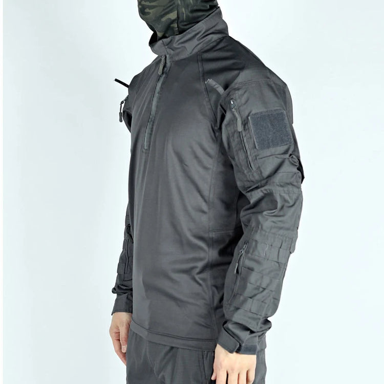 Autumn Tactical Shirt Men Field Training Clothes Breathable Long Sleeve Top Wear-Resistant Outdoor Training Hiking Hunting Shirt