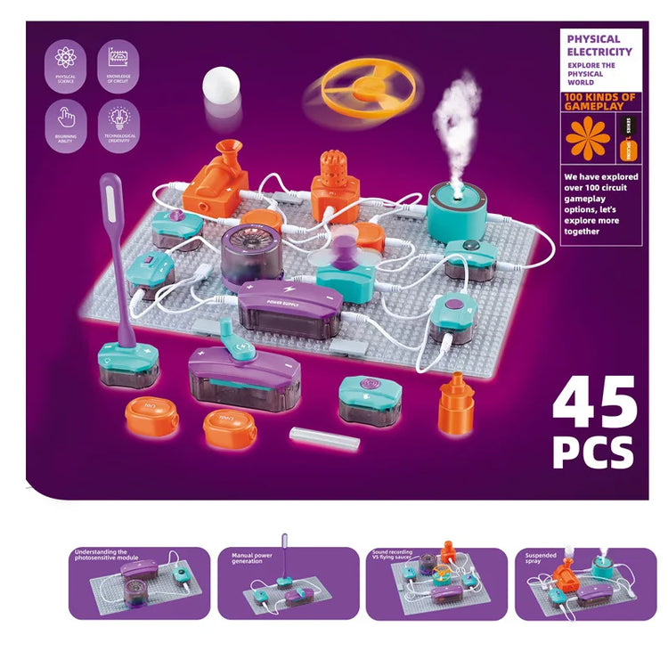 STEM Science Experiment Set for Kids - Electronic Building Blocks Physics Circuit Experiment Toys for Education And Learning