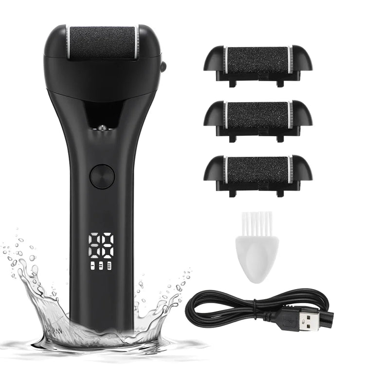 Electric Callus Remover Professional Foot File Pedicure Machine 3 Heads IPX4 Waterproof Rechargeable Heel Dead Skin Scrubber