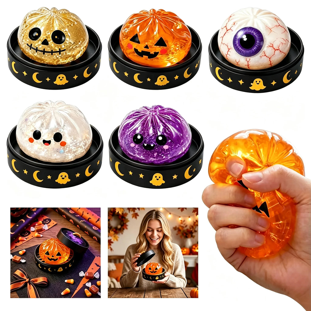 Halloween Party Gift Dumpling Squeeze Squishy Toys, Cute Slow Rising Squeeze Stress Relief Sensory Toy, Soft Kawaii Fidget Toy