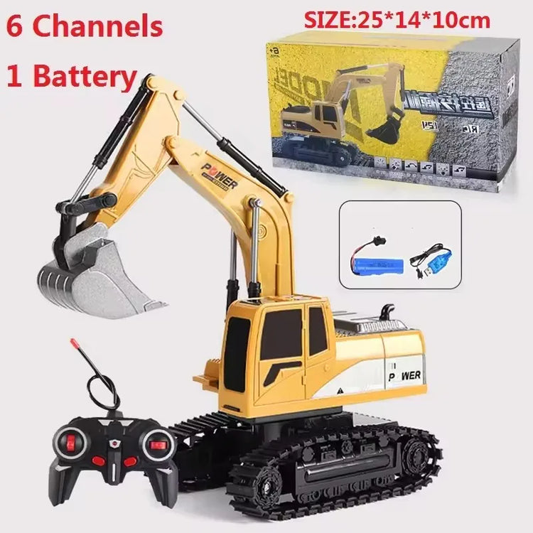 Remote Control Excavator Bulldozer Dump Truck Rc Car Toys Electric Engineering 2.4g High-Tech Vehicle Model Toys For Kids Gifts
